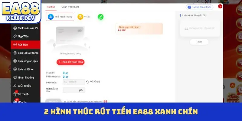 2 hình thức rút tiền EA88 xanh chín