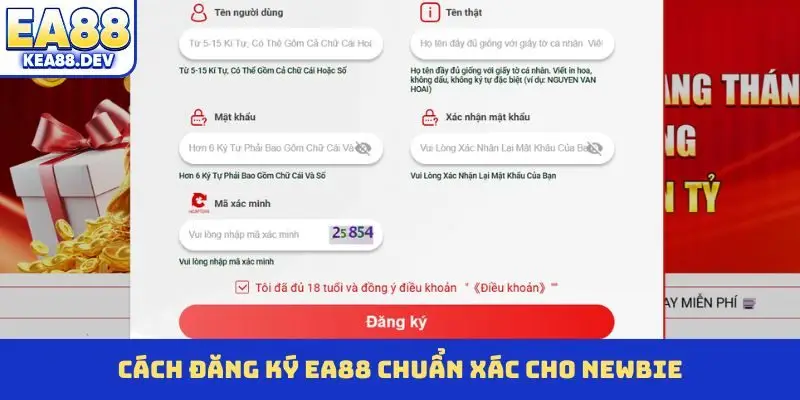 Cách đăng ký EA88 chuẩn xác cho newbie